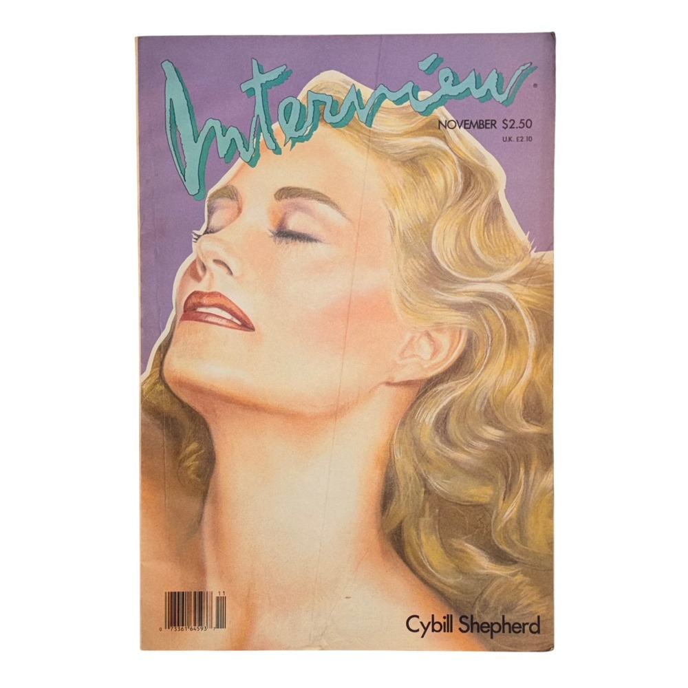 Vintage Interview Magazine November 1985 Cybill Shepherd Andy Warhol Pop Art